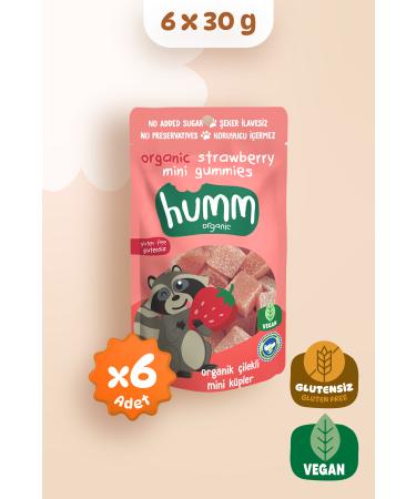 Humm Organic Organic Gluten Free Vegan Strawberry Mini Cubes Snack Pack - 6 Pieces