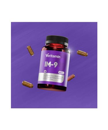 Veritamin Im-9 Black Elderberry Extract and Beta Glucan Containing 60 Capsules Supplementary Food - Immunity - Buy Online on GoSupps.com