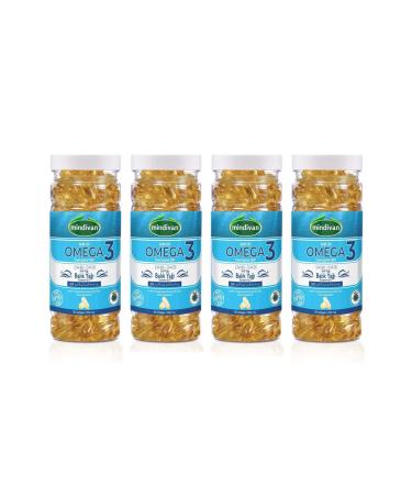 Mindivan Krill Oil Omega 3 Coenzyme Q10 1330 Mg 90 Softgels x4 Pieces