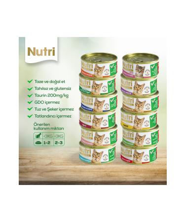 Nutri Feline Mixed Grain-Free Gluten-Free Natural Wet Food 6 Pieces 85 gr