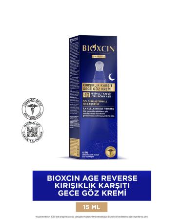Bioxcin Age Reverse Anti-Wrinkle Eye Cream 15 ML - Retinol Caffeine Plumpness Firmness