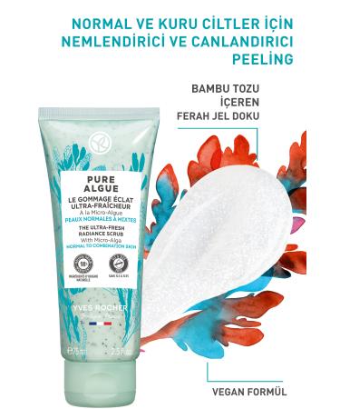 Yves Rocher Pure Algue Prebiotic Facial Peeling for Normal and Dry Skin - 75 ml - Buy Online on GoSupps.com