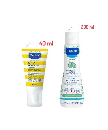 Mustela Spf 50 Sun Lotion for the Whole Family 40 ml Newborn Hair and Body Shampoo 200 ml