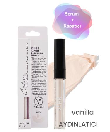 Soho NYC Vegan Under Eye Dark Circles and Bags Serum Concealer 5ml - Vanilla