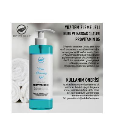 Divine Glow Vitamin E Facial Cleansing Gel for Dry and Sensitive Skin 200ml Facial Cleanser - Buy Online on GoSupps.com