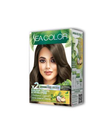 2 Tube Cream Hair Dye Set Intense Ash Blonde No:7.11