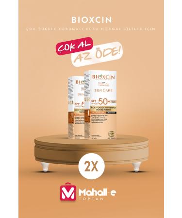 Bioxcin Sun Care Very High Protection Tinted Sun Cream for Dry Normal Skin Spf 50 2-Pack