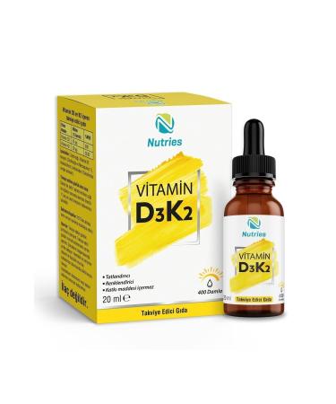 Nutries D3k2 Drops 20 Ml 1000 Iu