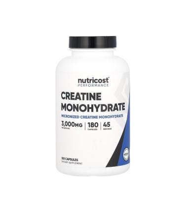 Nutricost Creatine Monohydrate 3000 Mg 180 Capsules