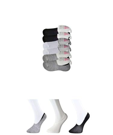 Skygo Black Grey and White Women's Ballerina Socks 6 pairs