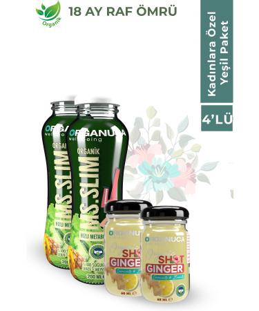 Organuca Ginger Shot and Ms Slim Detox Package for Women to Help Accelerate Metabolism