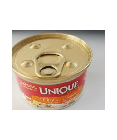 Unique Gold Series Mousse Minced Chicken Grain-Free Cat Canned Food 85 Gr X 6 Pieces