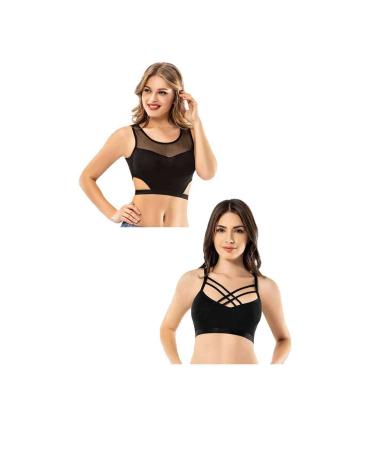 Skygo Kota 6 Piece Black Tulle Model Cross String Bustier