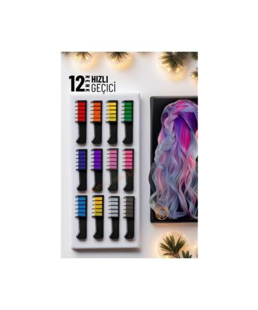 HELSOL 12 Colors Fast Hair Coloring Chalk Temporary - HLS8588-9614