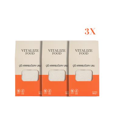 Vitalize Food Gluten Free Raw Buckwheat Flour 300 Gr 3 Pieces (900 Gr)