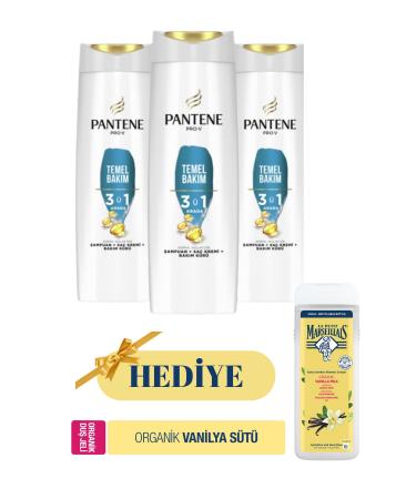 Pantene 3 in 1 Basic Care Shampoo 3x350 ml + (GIFT) Le Petit Vanilla Shower Gel 400ml