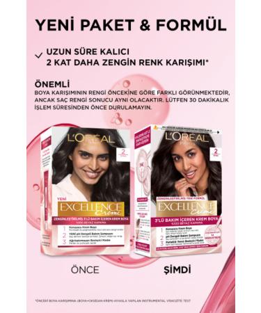 L'Oreal Paris Excellence Creme Hair Dye 2 Black - Buy Online on GoSupps.com