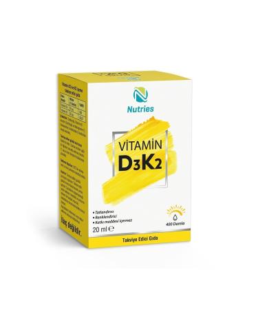 Nutries D3k2 Drops 20 Ml 1000 Iu - Buy Online on GoSupps.com