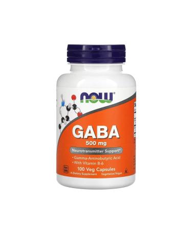 Now Foods Gaba With Vitamin B-6 500 Mg 100 Veg Capsules