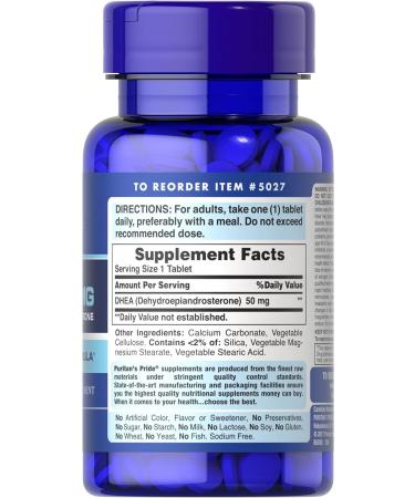 Puritan's Pride Dhea 50 Mg 100 Tablets - Buy Online on GoSupps.com