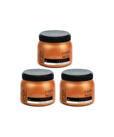 Kuaf 3x500ml Keratin Hair Care Mask for Burnt and Damaged Hair