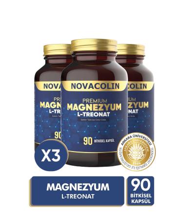 NOVACOLIN Magnesium L-threonate Herbal 90 Capsules (3-PACK)