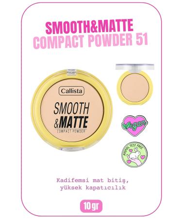 Callista Smooth Matte Compact Powder Matte Finish Powder - 51 Soft Sand