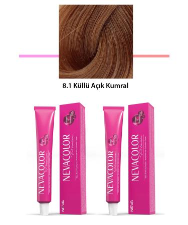 Set of 2 Premium 8.1 Ash Light Blonde - Permanent Cream Hair Dye 2 X 50 g Tube
