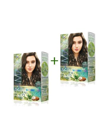 2 Pack Natural Beauty Ammonia Free Hair Dye 7.11 Intense Ash Blonde