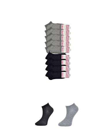 Skygo Black and Grey Women's Ankle Socks 9 pairs