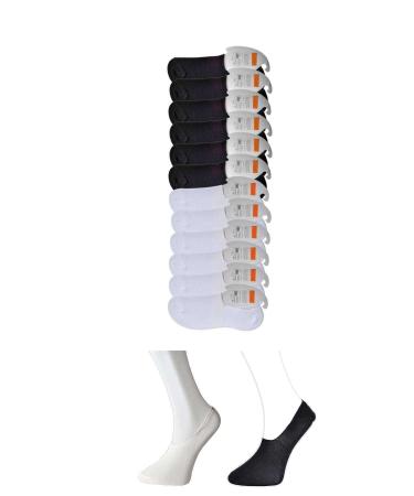 Skygo Black and White Men's Ballerina Socks 12 pairs