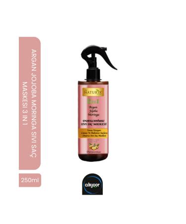 Naturix Argan Jojoba Moringa Oil 3in1 Liquid Hair Care Mask No Rinse For Lifeless And Unkempt Hair 250 Ml
