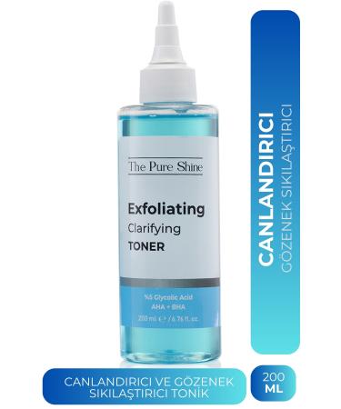 the pure shine Revitalizing and Pore Tightening Glycolic Acid Toner for All Skin Types 200 ml