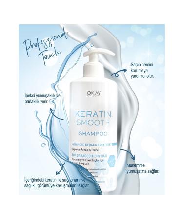 OKAYPROFESSIONNEL KERATIN SMOOTH Shampoo 500ml (Regenerating and Protective Care for Damaged Hair) - Buy Online on GoSupps.com