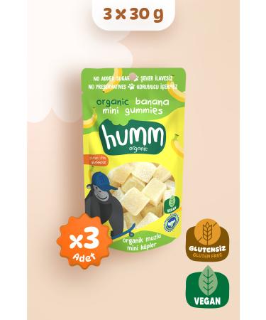 Humm Organic Organic Gluten Free Vegan Banana Mini Cubes 30g X 3 Pieces