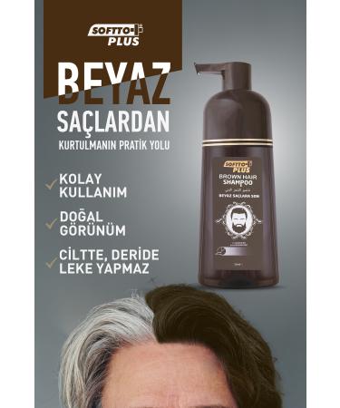 Softto Plus 2-Piece Brown Hair Shampoo The Way to Get Rid of White Hair 350 ml + 350 ml - Buy Online on GoSupps.com