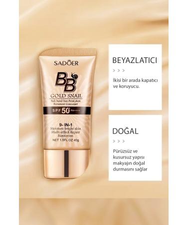 SADOER Nourishing Gold Snail SPF 50+ Sunscreen BB Cream - Buy Online on GoSupps.com