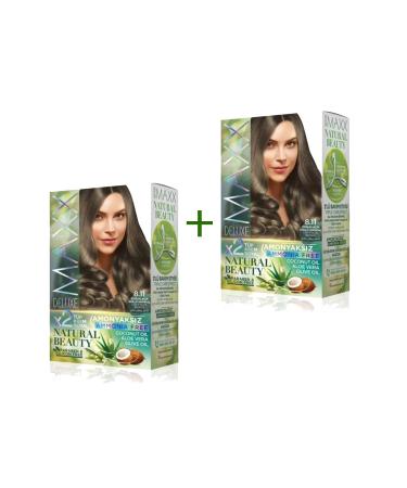 2 Pack Natural Beauty Ammonia Free Hair Dye 8.11 Intense Light Ash Blonde