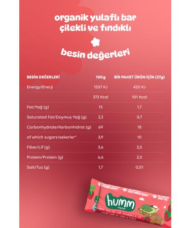 Humm Organic Organic Vegan Strawberry and Hazelnut Oatmeal Bar - 12 pieces - Buy Online on GoSupps.com