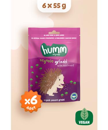 Humm Organic Organic Beetroot Grissini 6 X 55 gr