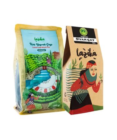 LAZIKA 1xTurkish Leaf Black Tea 300g 1xNatural Black Tea 400g