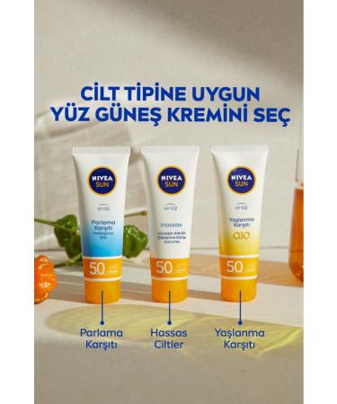 NIVEA Sun Anti-Aging Face Cream 50ml Spf50 High Sun Protection Wrinkle Prevention - Buy Online on GoSupps.com