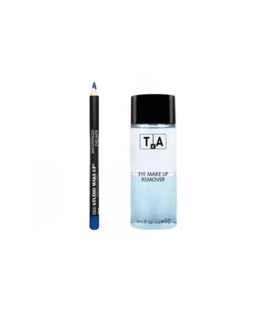 TCA Studio Make Up Eye Makeup Remover 150 ml - Waterproof Eyeliner (Medium Blue E04) Gift