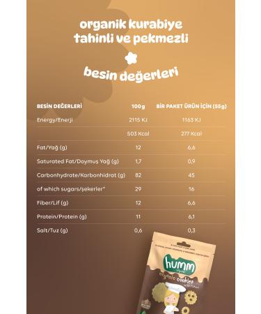 Humm Organic Organic Chefline Tahini Molasses Vegan Cookies 55g X 6 Pieces - Buy Online on GoSupps.com