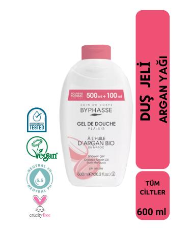 BYPHASSE Plaisir Organic Argan Oil Shower Gel 600ml