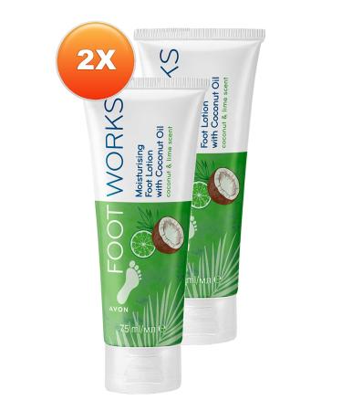 Avon Footworks Coconut and Lime Essence Foot Lotion 75 Ml. Set of Two - Buy Online on GoSupps.com