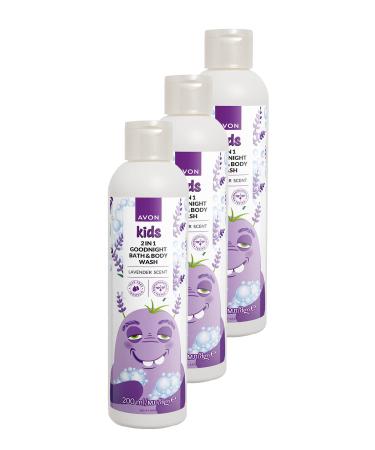 Avon Kids 2 in 1 Lavender Scented Bath and Body Wash for Children 200 Ml. Triple Set