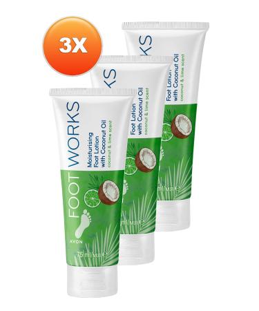 Avon Footworks Coconut and Lime Essence Foot Lotion 75 Ml. Set of Three - Buy Online on GoSupps.com