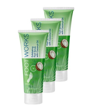 Avon Footworks Coconut and Lime Essence Foot Scrub 75 Ml. Set of Three