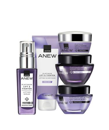 Avon Anew Platinum Lift & Tighten Five Piece Facial Care Package
